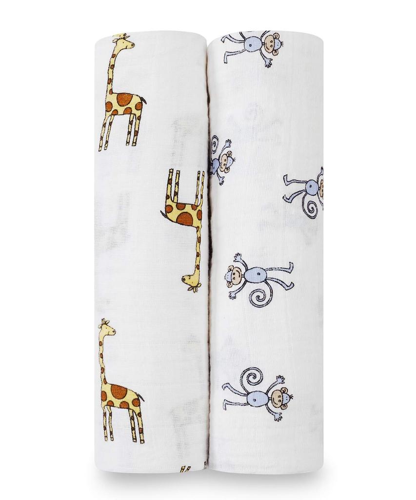 Aden Anais Swaddle Gauze Baby Genuine Product Aden Anais Swaddle Set of 2 Jungle Jam Muslin 120 X 120cm Aiden and Anai Swaddle Baby Newborn 4023 +