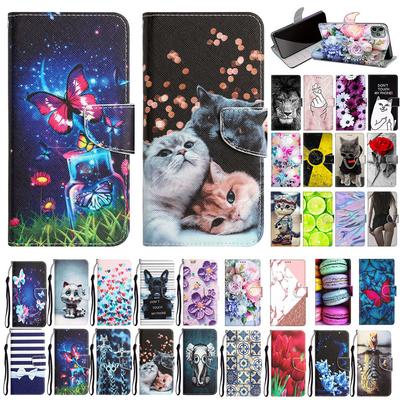 Painted Leather Flip Case For Samsung Galaxy A01 A11 A31 A51 A71 S20 Fe Plus Butterfly Cat Elephant Wallet Phone Book Cover