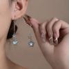 Super Fairy Diamond Gradual Change Blue Five-Pointed Star Fringed Earrings Women'S Fashion Temperament Sweet Exquisite Earrings