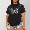 Women Summer Tee Butterfly Printed T Shirt - Fashion Short Sleeve Top