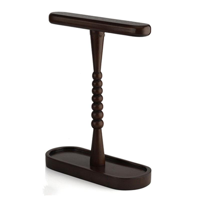 

Solid Wood Dual hanger Headphones Stand Gaming Headset Detachable Bracket Desktop Earphones Display Shelf with Storage Base