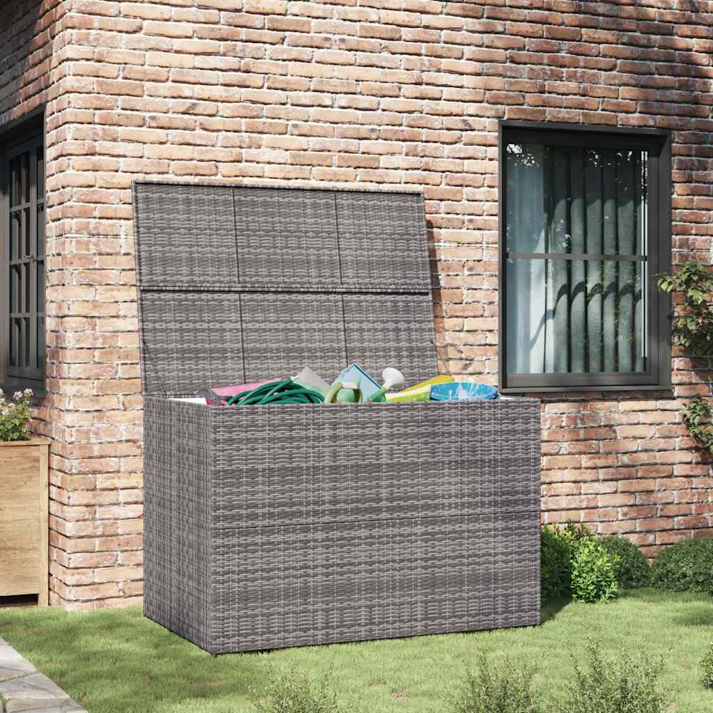 Garden Storage Box Gray 150 x 100 x 100 cm Poly Rattan