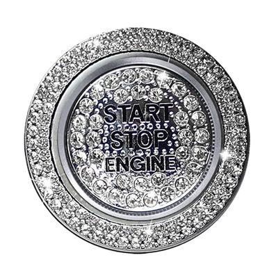 Push Start Button Cover | Rhinestone Decoration Ring Decal |