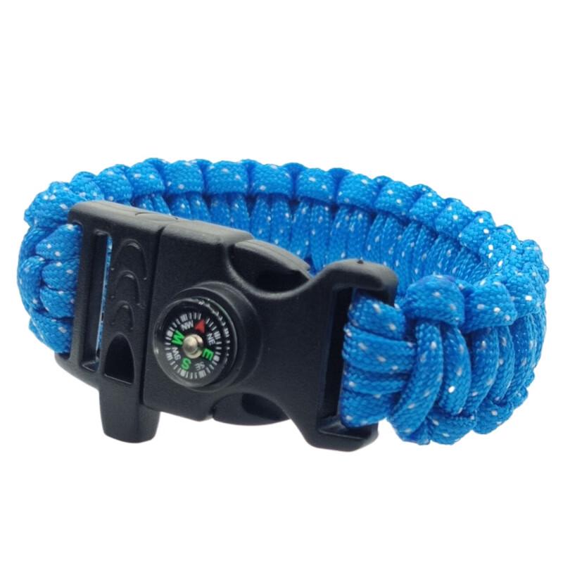 OLOMM Браслет выживания из паракорда для улицы с компасом и свистком