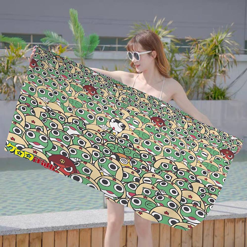 Cartoon Funny K-Keroros Gunsou Frog Microfiber Beach Towel Absorbent Quick dry Soft Yoga Swimming Resort Mountain Climbing Towel
