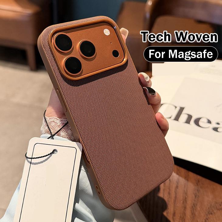 Official Tech Woven Fabric Case For iPhone 17 16 15 14 13 Pro Max For MagSafe Charging Magnetic Soft Solid Shockproof Cover