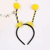 Lovely Bee Pompom Antenna Headband Plush Hairbands Cartoon Party Hair Decors