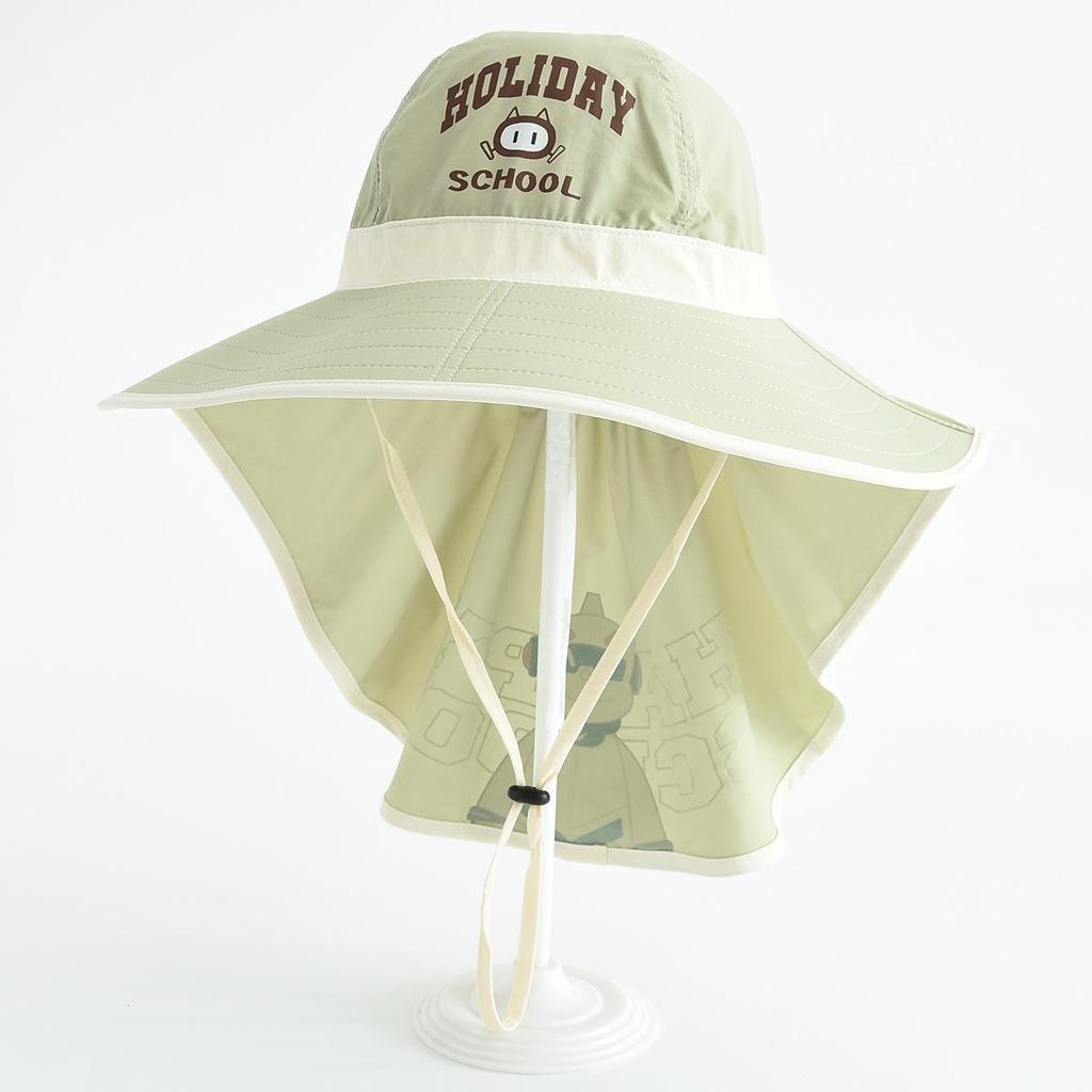Children's Wide-Brim Sun Hat with Neck Protection, Windproof Outdoor Cap for Boys and Girls