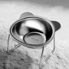 Raised Cat Bowls Tilted Neck Guard Cat Food Bowl 304 Stainless Steel Shatter-resistant Elevated 15° Pet Supplies for Puppy Cat