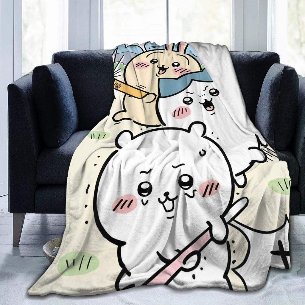 Cute Cartoon C-Chiikawa Hachiware Blankets Coral Fleece Plush Spring Portable Soft Throw Blankets for Bed Couch Bedspreads