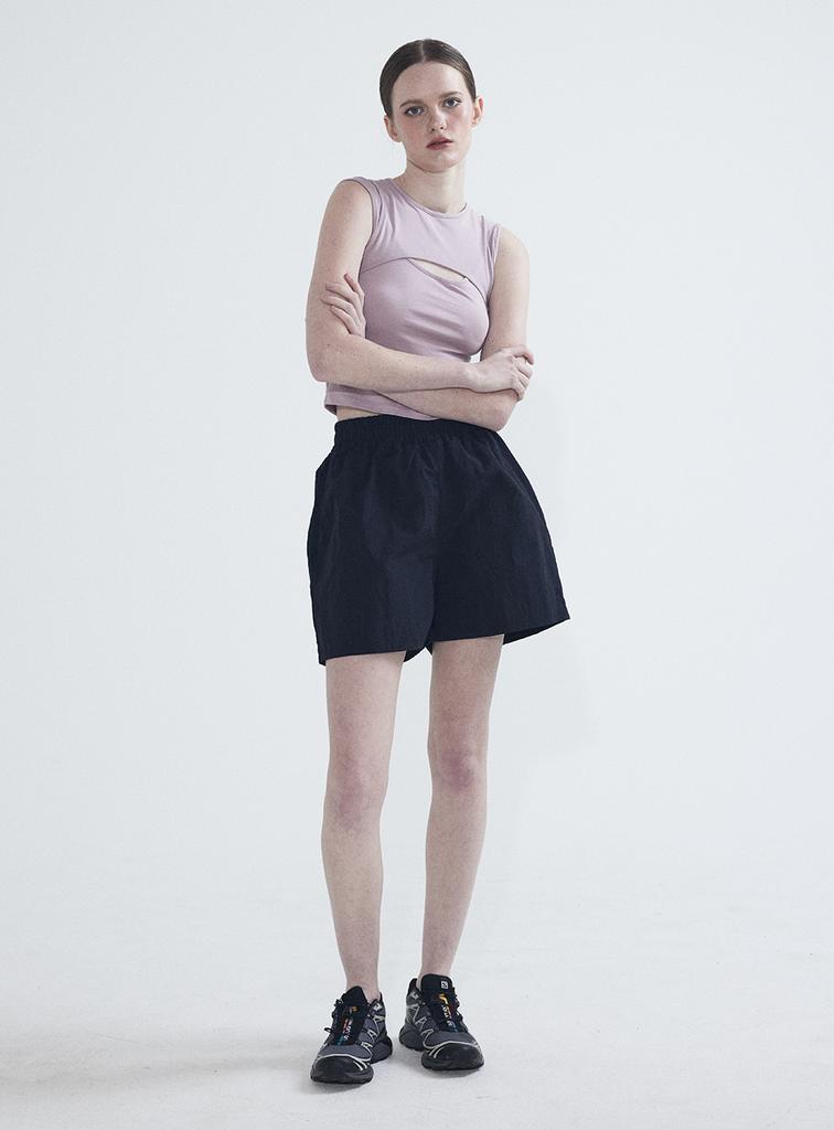 INTEREST Windreaker Shorts_Black