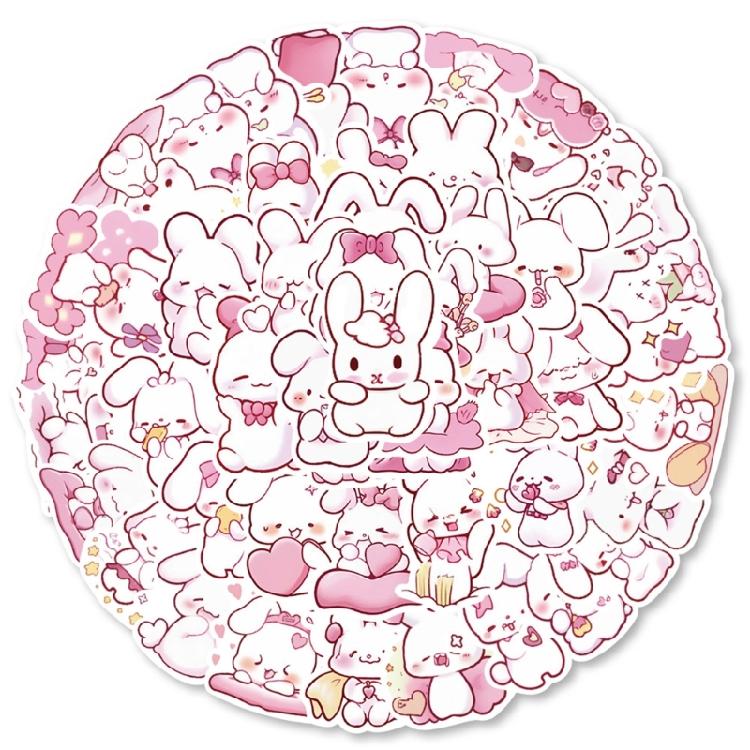 50 шт. Стикеры с кроликами Эстетичные стикеры для скрапбукинга, блокнота, журнала, чехла для телефона, ноутбука, багажа. Стикеры для поощрения детей 1