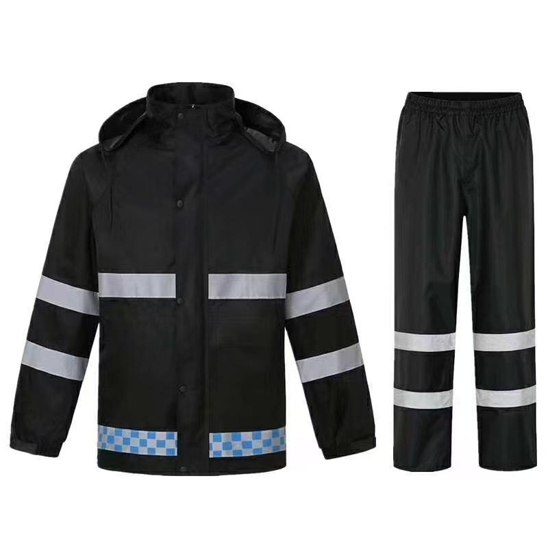 Hochgeschwindigkeits Fluoreszierend Grün Doppellagiges Reflektierendes Regenmantel- und Hosen-Set für den Schwerlastgebrauch