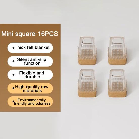 16Pcs Universal Chair Leg Protectors Silicone Chair Leg Covers Anti-Scratch Noise Reduction Anti-Slip Chair Feet Protectors