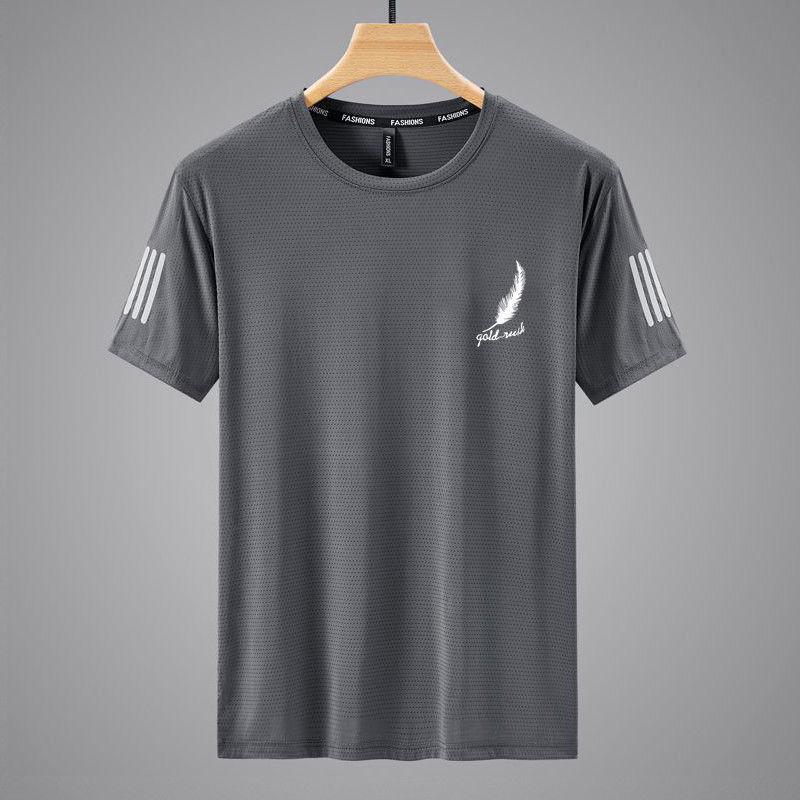 Men's Summer Ice Silk Quick-Dry Short Sleeve T-Shirt - Breathable & Lightweight
