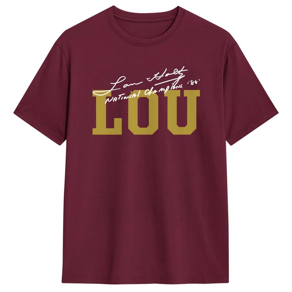 Lou Holtz Thank You For The Memories TShirt Summer Hip Hop TShirts Cotton O Neck Oversized Tees Short Sleeve Vintage Tops