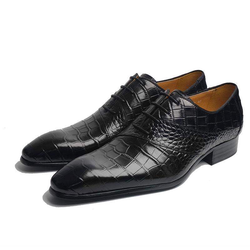 Business Wedding Leather Shoes Oxfords Formal Office Shoe Lace Up Handmade Genuine Leather Dress Shoes For Mans China Factory