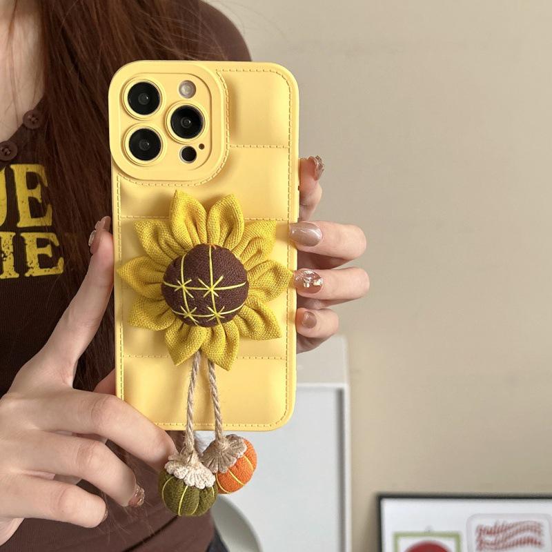 

Sunflower Crossbody Lanyard Phone Case for iPhone 12, 15Pro, 16Pro, 17 iPhone X/XS жовтий