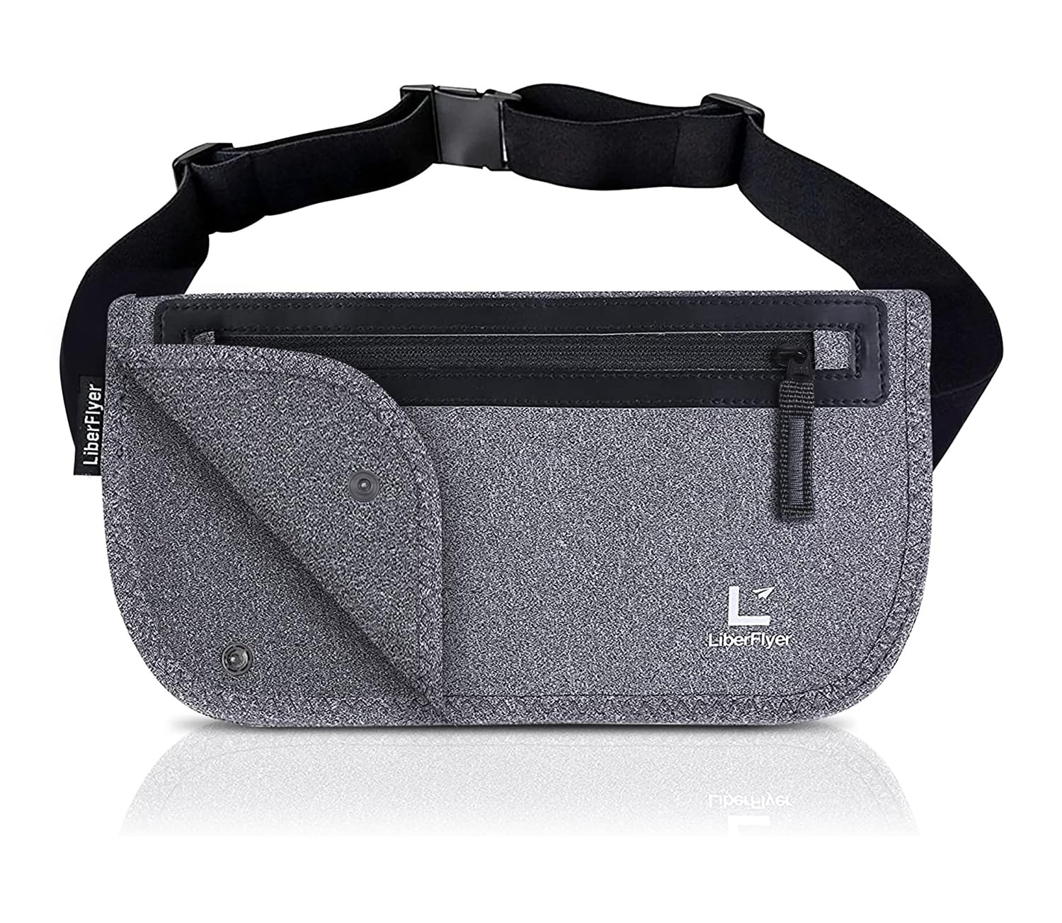 

в защитном кошельке SECURIPO Уникальный двойной карман x Умный дизайн Чехол для паспорта Защита от скимминга Водоотталкивающий Мужской Женский Зарубежные путешествия 10 серый