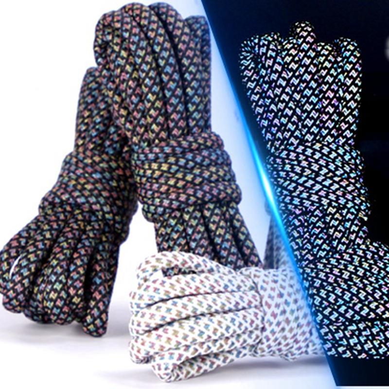 3M Reflective Shoelaces Round Sneaker Shoe Laces Dark Night Reflective Safety Shoelace Imitation 350 Original Laces Shoes 1Pair