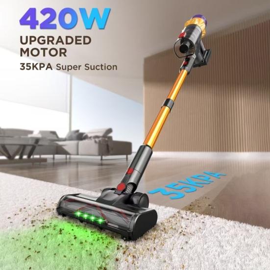 Cordless Vacuum Cleaner with Touch Screen 35000Pa Suction Power High Efficiency