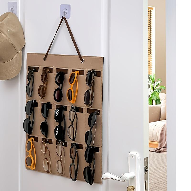 1pc 15 Grids Glasses Organizer Storage Wall Hanging Bag Multifunctional Sunglasses Eyeglass Container Bag Foldable