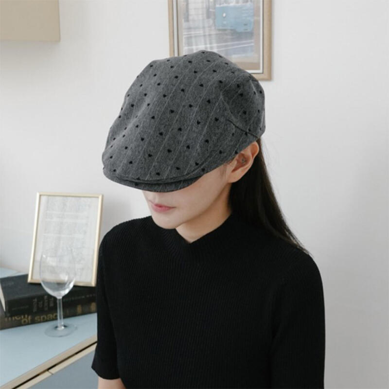 Women's Heart Dot Stripe Hunting Cap Material Hat