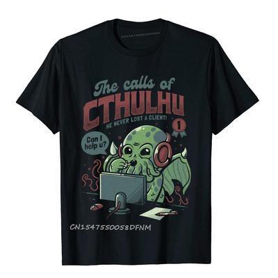 The Calls Of Cthulhu Top T-shirts Fitted Cotton Tops Shirts Street for Adult Luxury Camiseta Christmas Tee Shirt