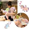 Kawaii Unicorn with Wing Plush Toys Soft Stuffed Doll Animal Fluffy Hair Fly Horse Pillow Cousion for Girl Birthday Gift Kid Toy