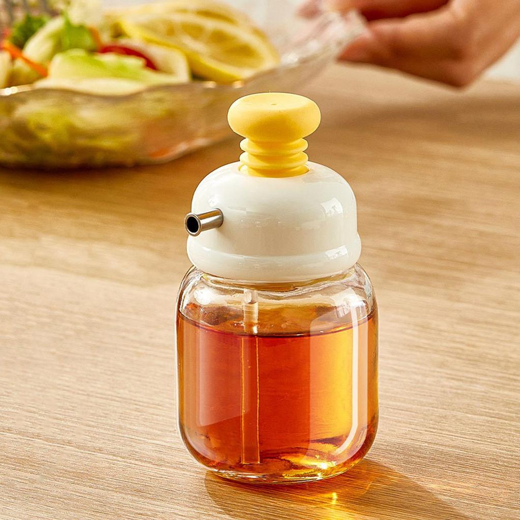 Olive Oil Dispenser Liquid Glass Jar Leakproof Condiment Bottle 100 ml Clear Soy