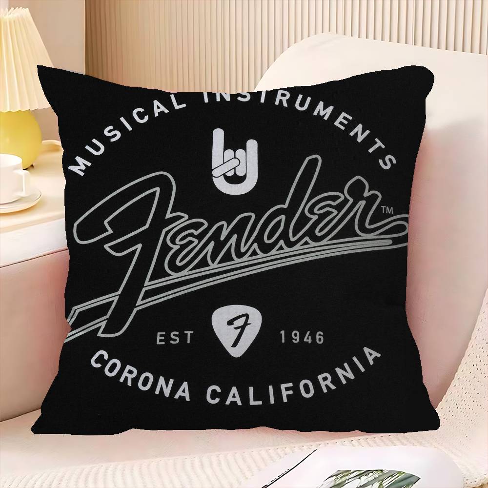 Cool F-Fender G-Guitar Cushion Cover Inches Farmhouse Decor Home Throw Pillow Covers For Couch Decorations