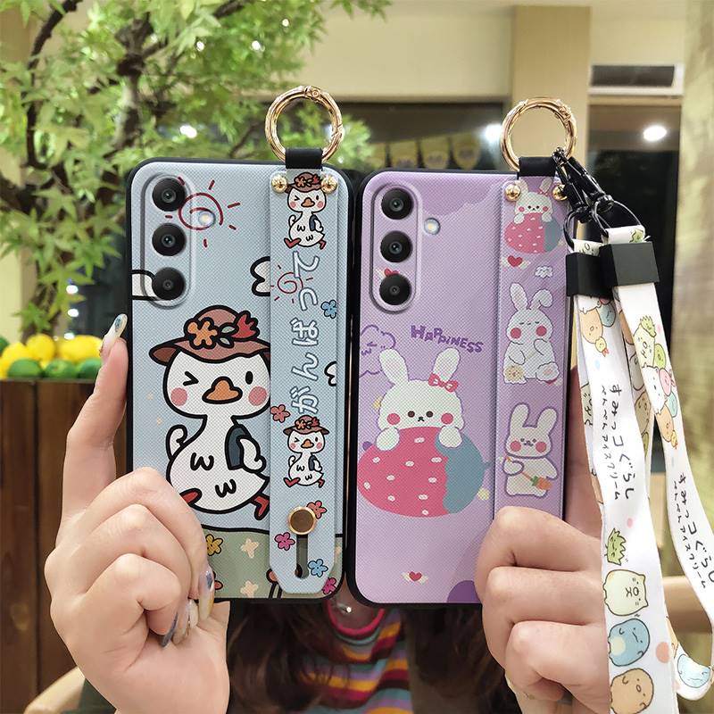 Wristband Cartoon Phone Case For Samsung Galaxy A16 5G/SM-166P/E Dirt-resistant Anti-knock Fashion Design Back Cover