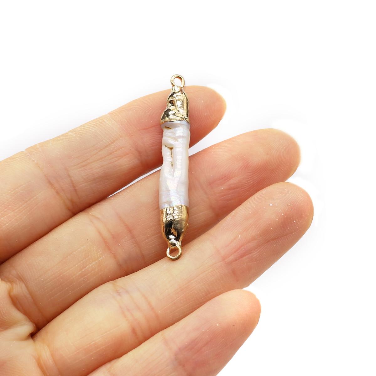 

1 шт., богемные мини роскошные высококачественные искусственные жемчужные подвески-коннекторы для самодельных уникальных ожерелий, браслетов, аксессуаров для ножных браслетов, изготовления ювелирных изделий 1Pc/40×7mm