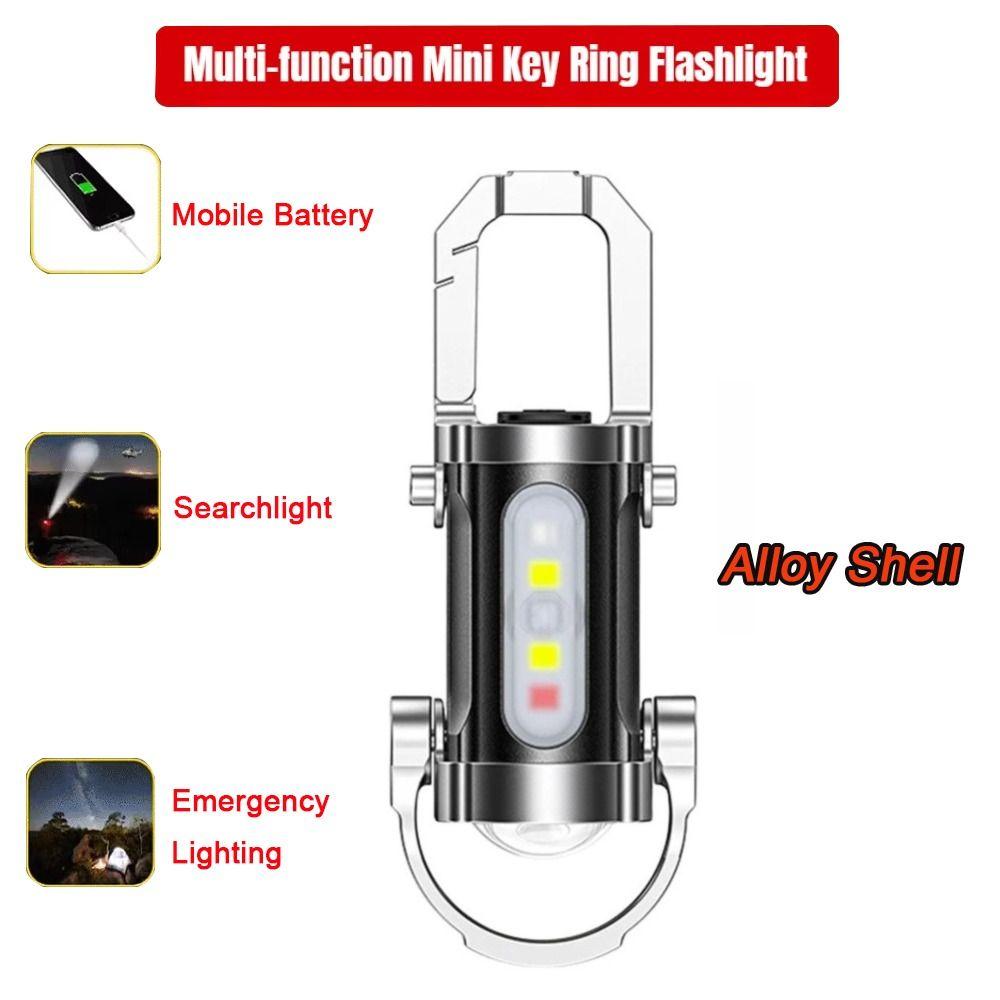 Aluminum Alloy Keychain Flashlights Multifunctional Mini Flashlight  Outdoor Emergency