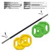 9.5KG Black Coated Cast Iron Barbell Set