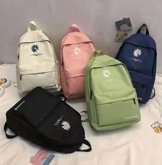 Schoolbag1011 New Student Schoolbag Korean Version Small Daisy Backpack Fresh Large Capacity Korean Travel Backpack Night Market