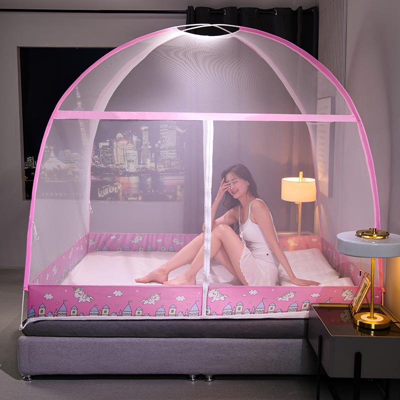 2022 Installation-free Yurt Mosquito Net Dust Top Household Encryption Thickened Student Dormitory Mosquito Net