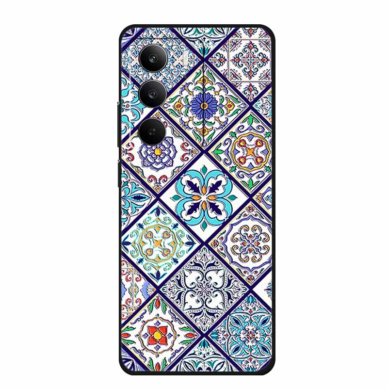 3D Emboss Case For Realme C75 4G 5G C75x V70 V70s 14x Realme C71 4G Case C 75 71 Coque Flower Black Silicone Soft Back Cover Bag