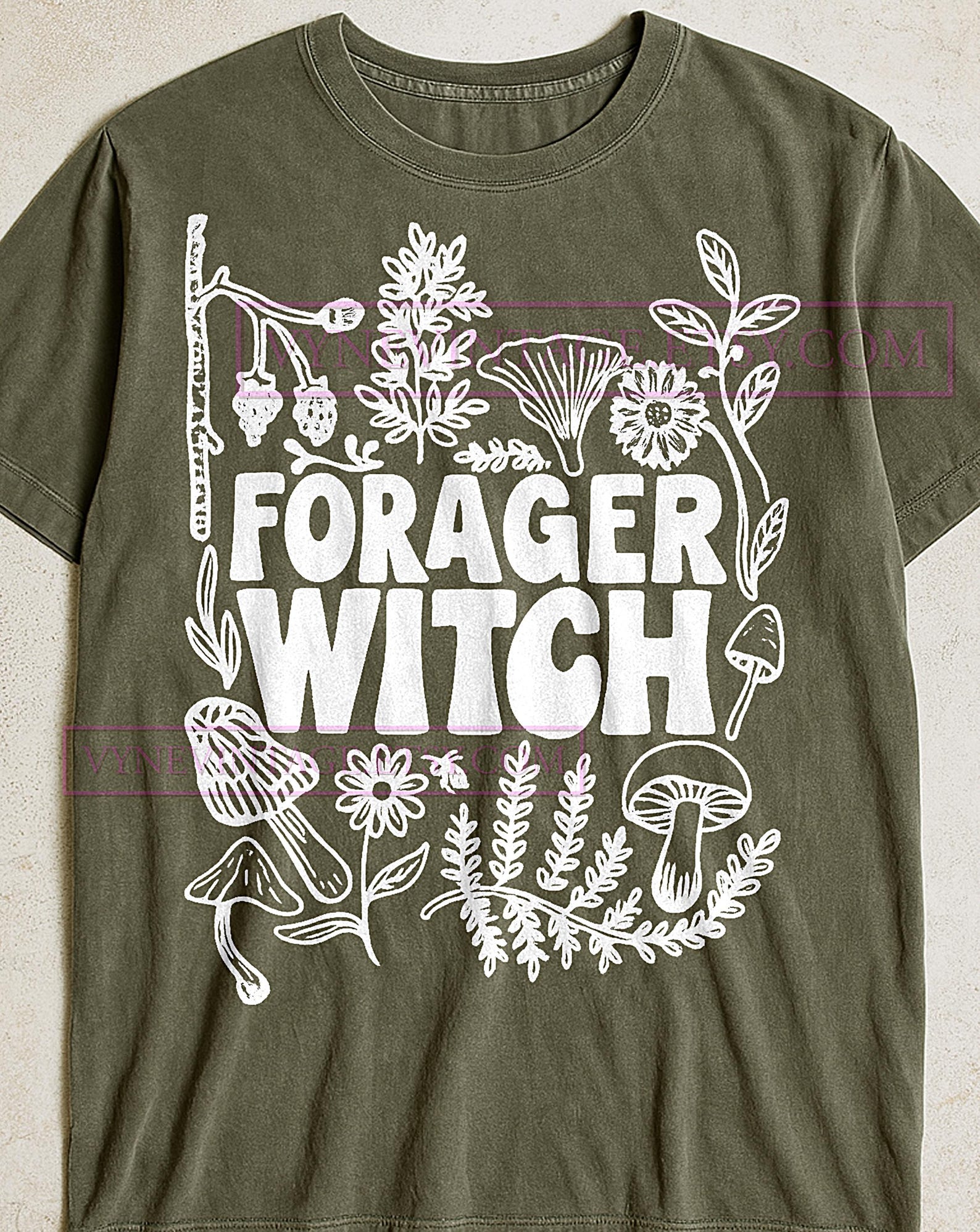 Forager Witch Halloween T-Shirt, Spooky Season Graphic Tee, Witchy Foraging Shirt, Cottagecore Fall Gift, Botanical Witch Tee XL