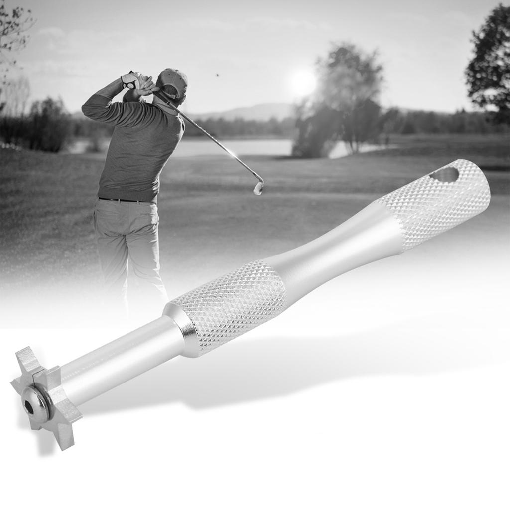 Golf Club Groove Sharpener Tool with Multi Angle Shape Mouth Cutters (Silver)