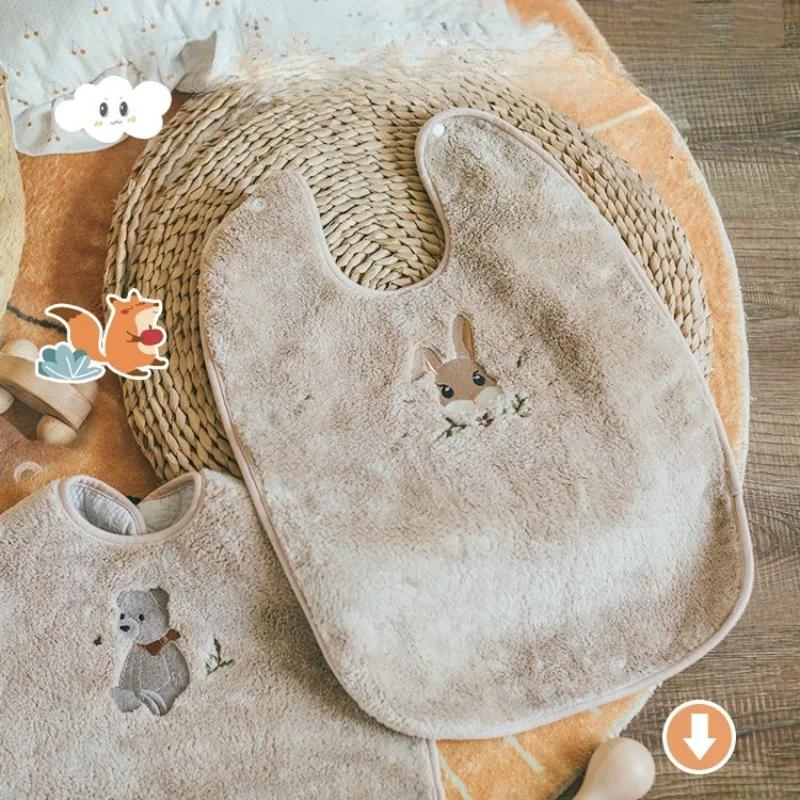 Cartoon Baby Bibs Soft Combed Cotton Washing Face Towl for Children Waterproof Cute Animal Baby Feeding Bib Clothes