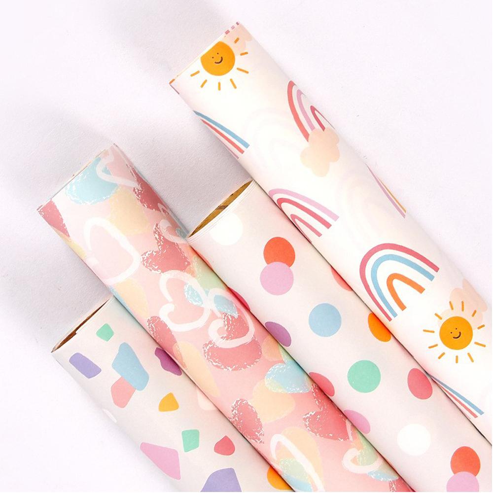 50*70cm Valentine's Day Gift Wrapping Paper DIY Craft Paper Birthday Gift Wrapping Paper Colorful Love DIY Bag Book Paper Decora