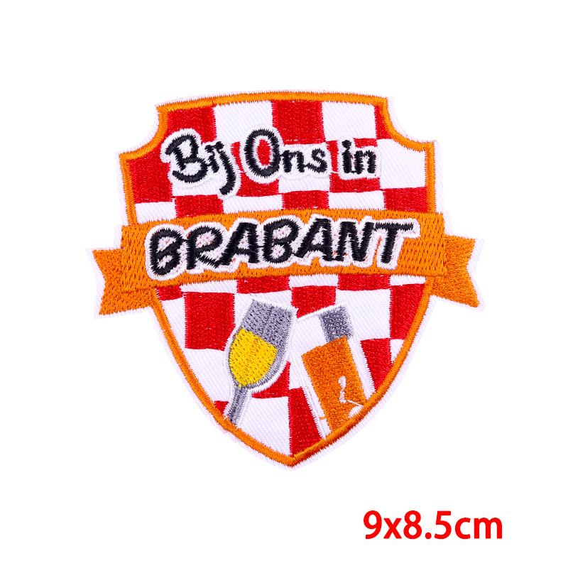 5pcs /Set Brabant Emblem Full Embroidered Patch Iron On Patches For Clothing Frog Carnival For Netherland Patches On Clothes 