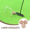 CALLARON Beech Wood Golf Practice Set of for Croquet and Outdoor Lawn and Backyard Activities for Families and Kids Balls, 3, Bocce, Games,