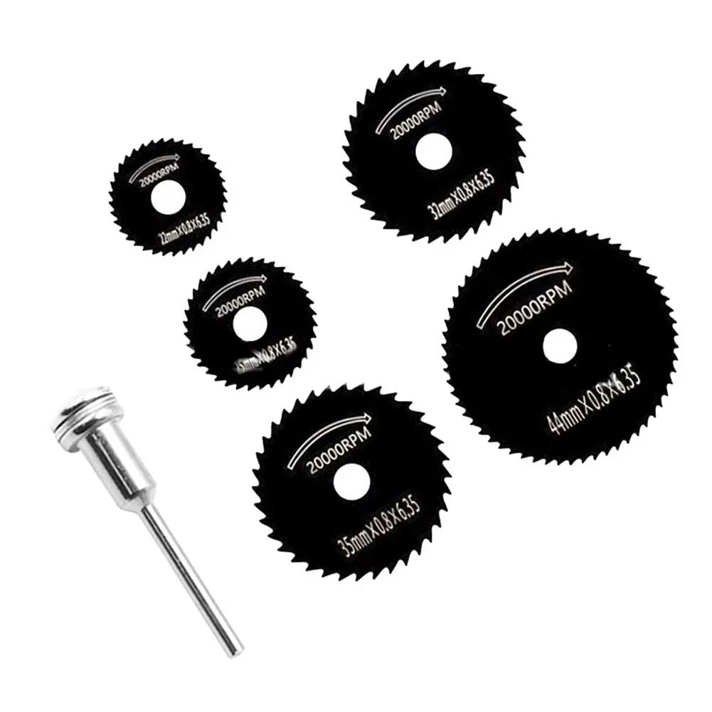 5Pcs HSS Mini Circular Saw Blades Wood Metal Cutting Electric Drill Rotary Blades with 3.17mm Connecting Rod