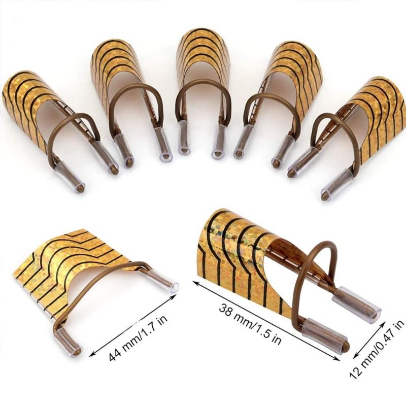 5PCS Reusable Metal Nail Art Forms For Acrylic Gel Extensions Precise Fit Two Colors Design Lightweight Manicure Tool