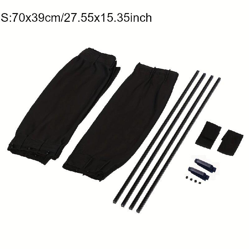 2pcs 70cm Black Car Sun Shade Side Rear Window Curtain Foldable UV Protection Auto Accessory Pure Cloth
