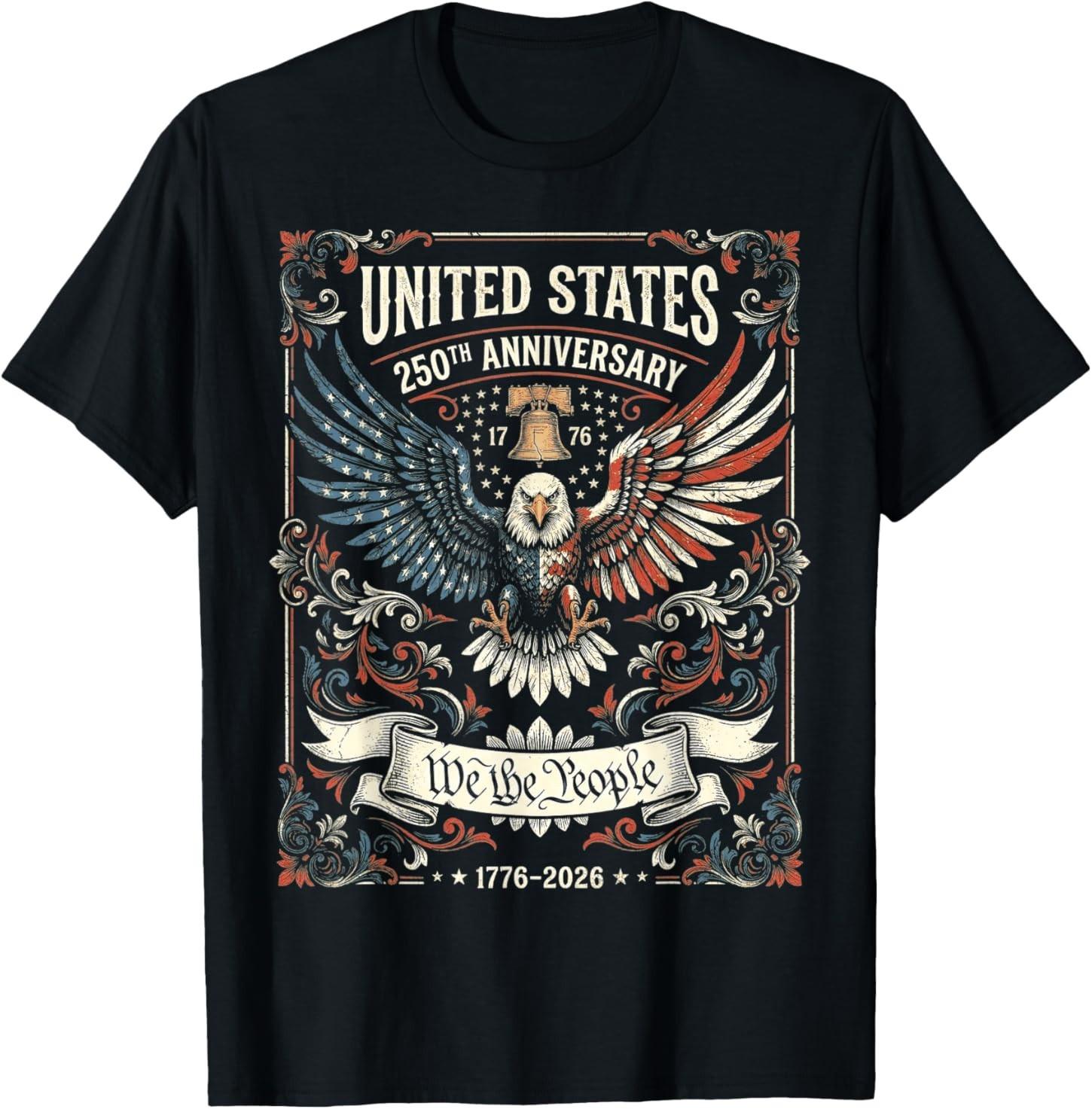 Vintage USA 250th Anniversary Bald Eagle Semiquincentennial T-Shirt S