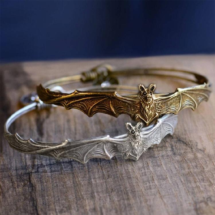 Stilvolles Fledermaus-Armband Legierung Festival Armreif Halloween-Accessoire Modisches Armband für Party- und Festival-Outfits