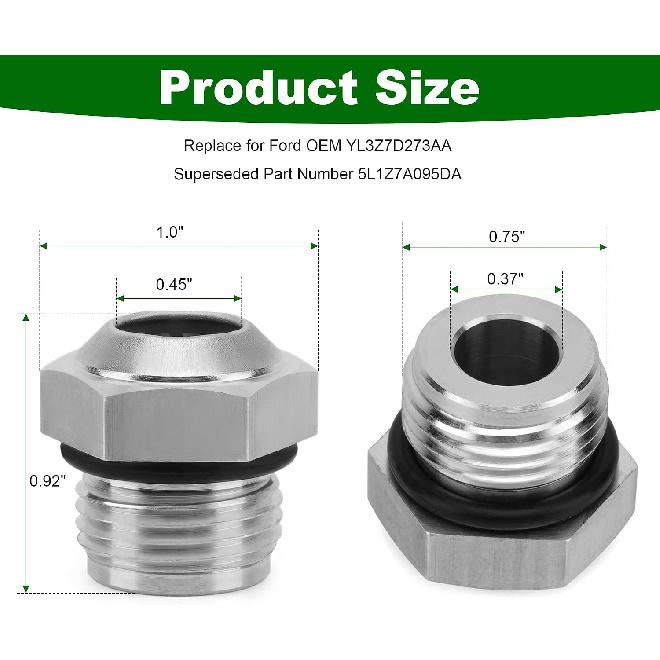 Getriebeölkühler Ölschlauchverbinder YL3Z7D273AA für 2001-08 Ford F-150 | Kompatibel mit 2001-2005 Ford Expedition, 2006-2008 Lincoln Mark LT,